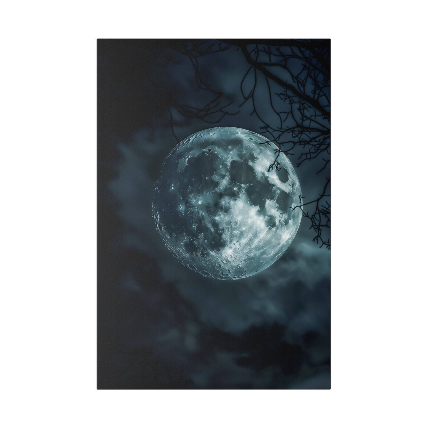 Lunar Whisper: Midnight Moon Canvas Art