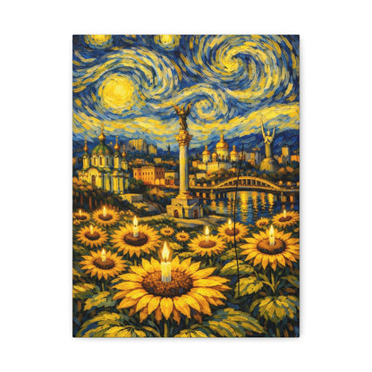 Kyiv Under a Starry Sky – Van Gogh Inspired Canvas Print in Van Gogh style canvas art, product image 4 of 48