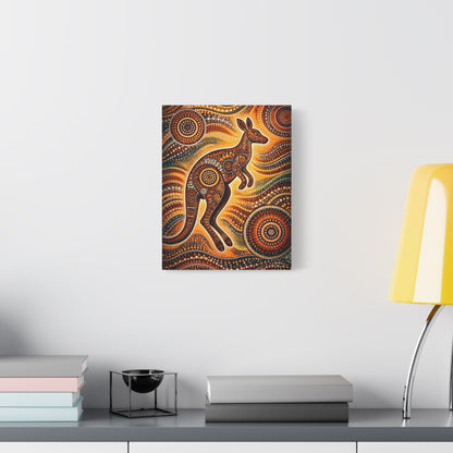 Kangaroo Aboriginal Dot Art Canvas Print – Warm Boho Wall Decor Canvas image 27