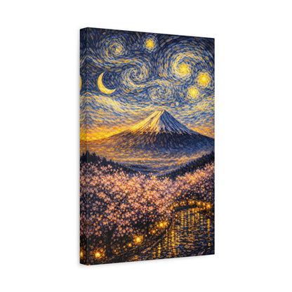 Mount Fuji Under a Starry Sky – Van Gogh Inspired canvas wall art, product image 29 of 64