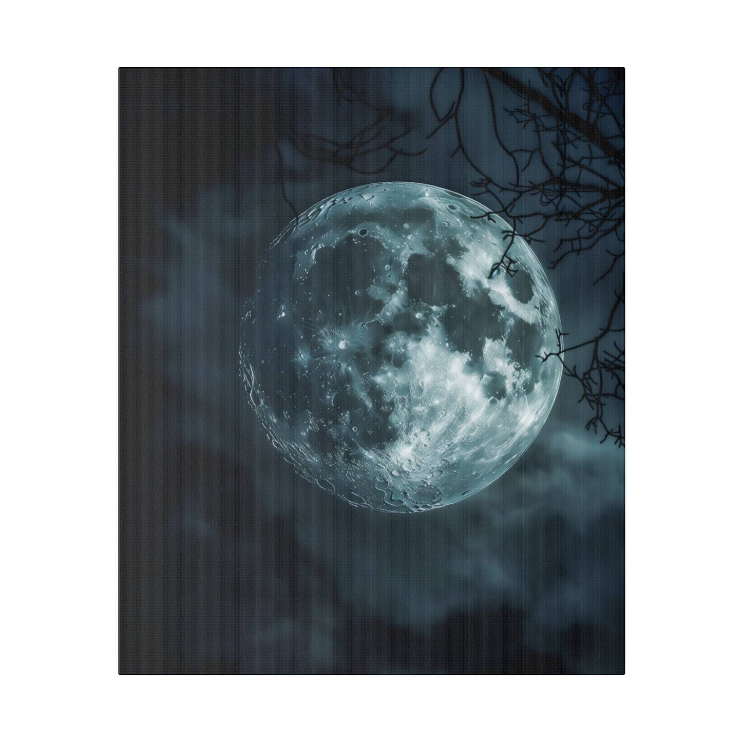 Lunar Whisper: Midnight Moon Canvas Art