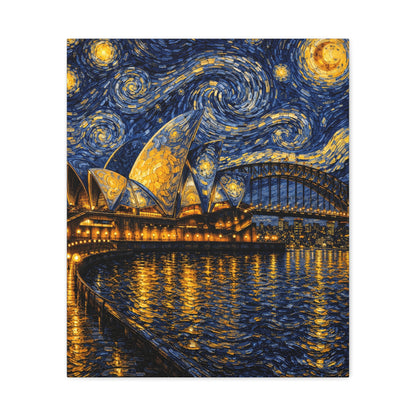 Sydney Opera House in a Starry Dream – Van Gogh Inspired Canvas Print in Van Gogh style canvas art, product image 9 of 60