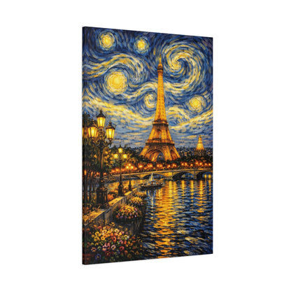 Paris in a Starry Dream – Eiffel Tower Van Gogh Inspired Canvas Print in Van Gogh style canvas art, product image 59 of 64