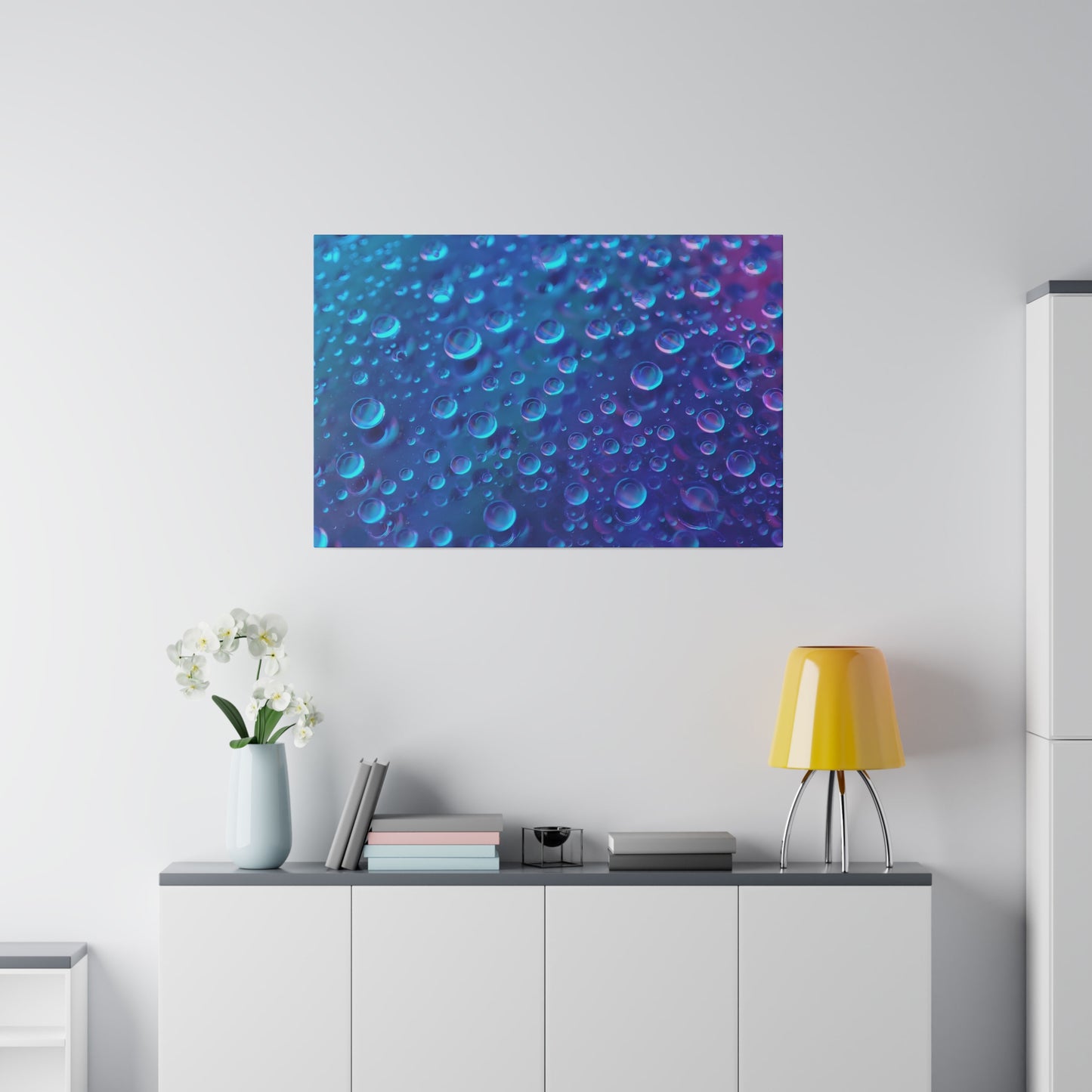 Abstract Blue and Purple Bubble Art Canvas Print