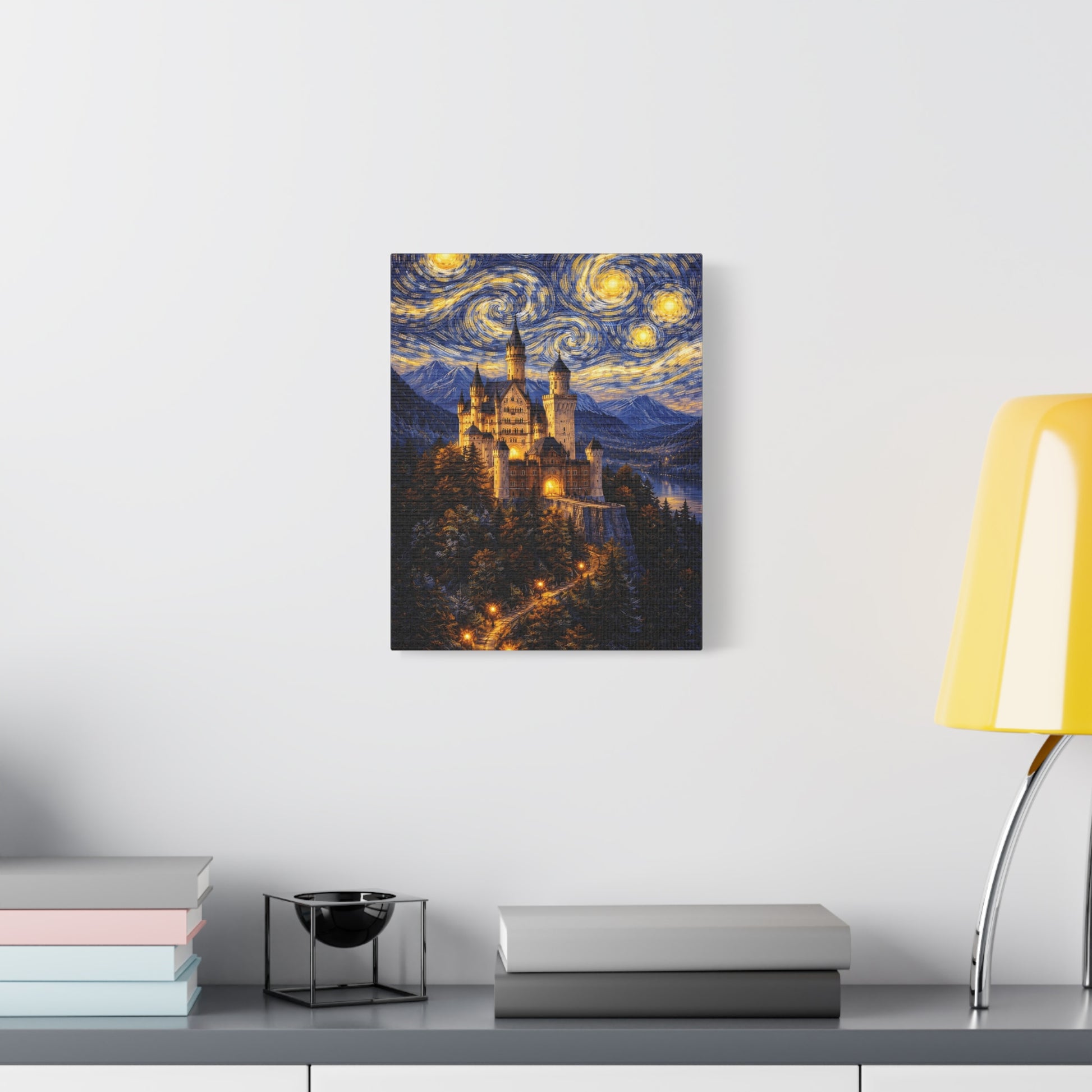 Neuschwanstein Castle Under a Starry Sky – Van Gogh Inspired canvas wall art, product image 22 of 56