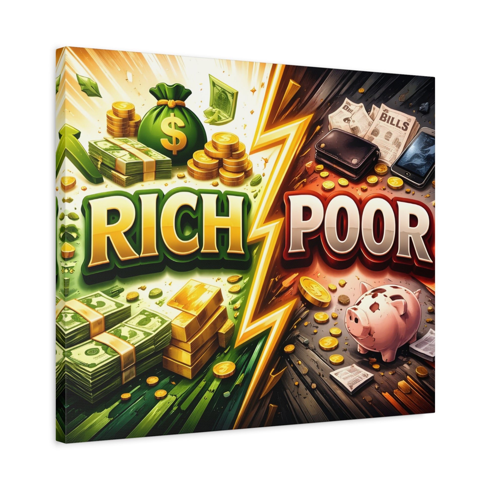 Rich vs Poor Abstract Money Mindset Canvas Canvas image 46