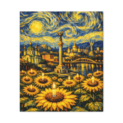 Kyiv Under a Starry Sky – Van Gogh Inspired Canvas Print in Van Gogh style canvas art, product image 9 of 48