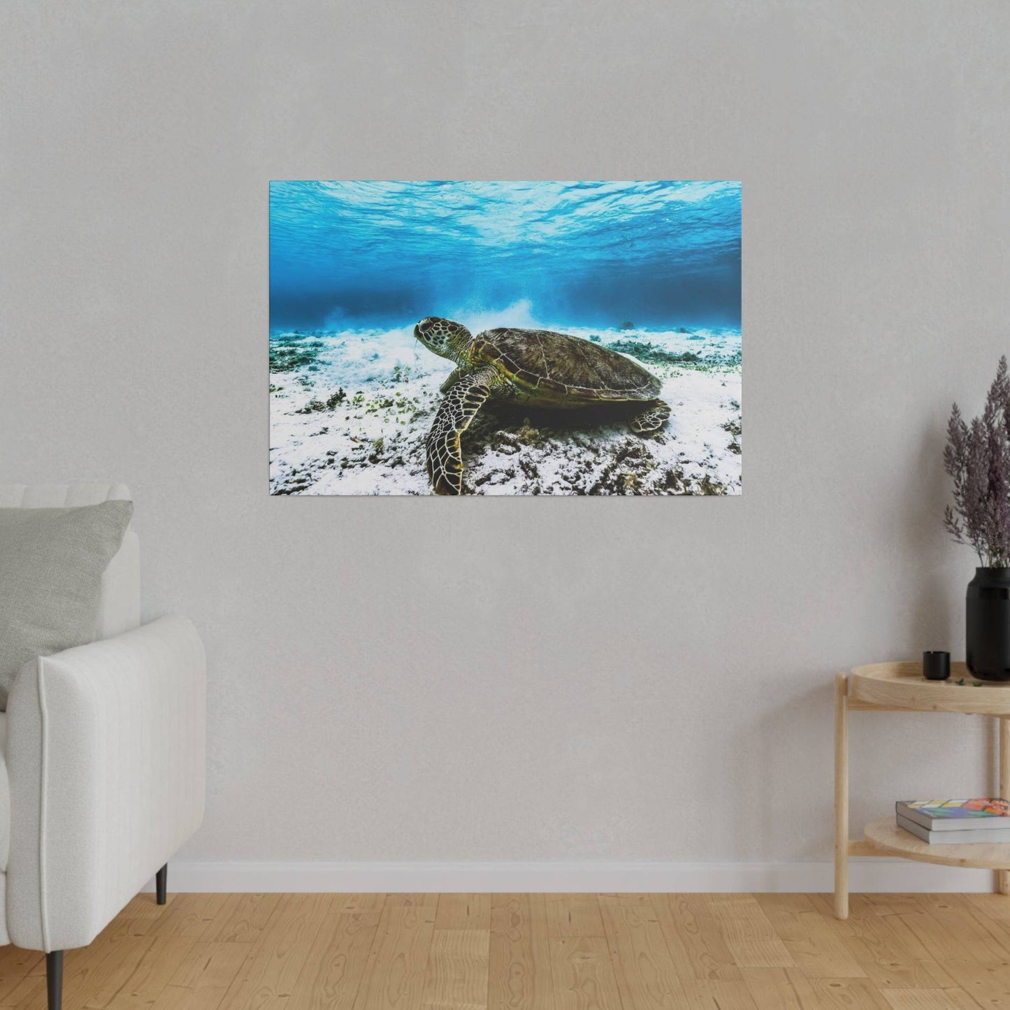 Reef Guardian: Sea Turtle Underwater Canvas Art