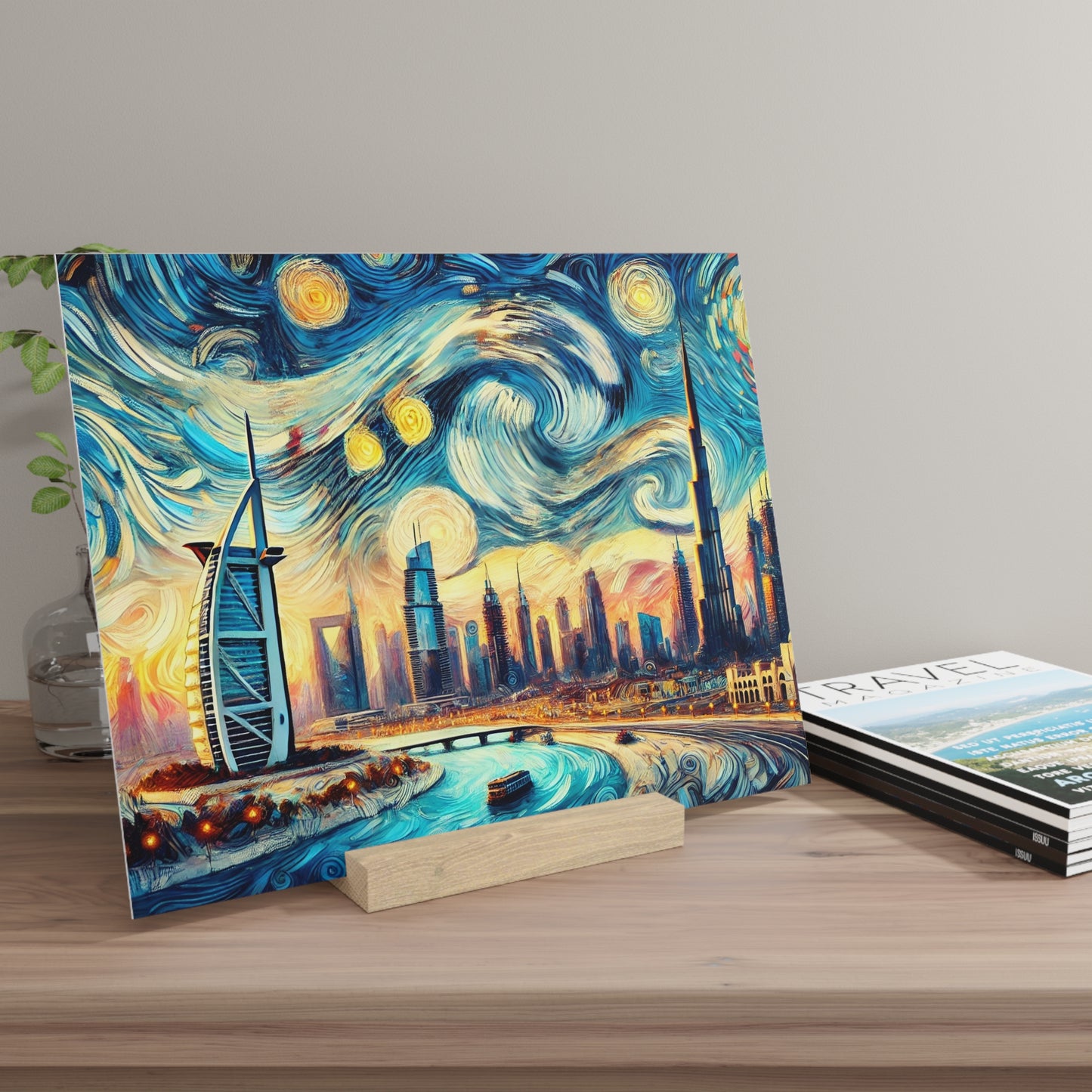 Dubai Starry Night: Vincent van Gogh Inspired Gallery Board – Artistic Panorama