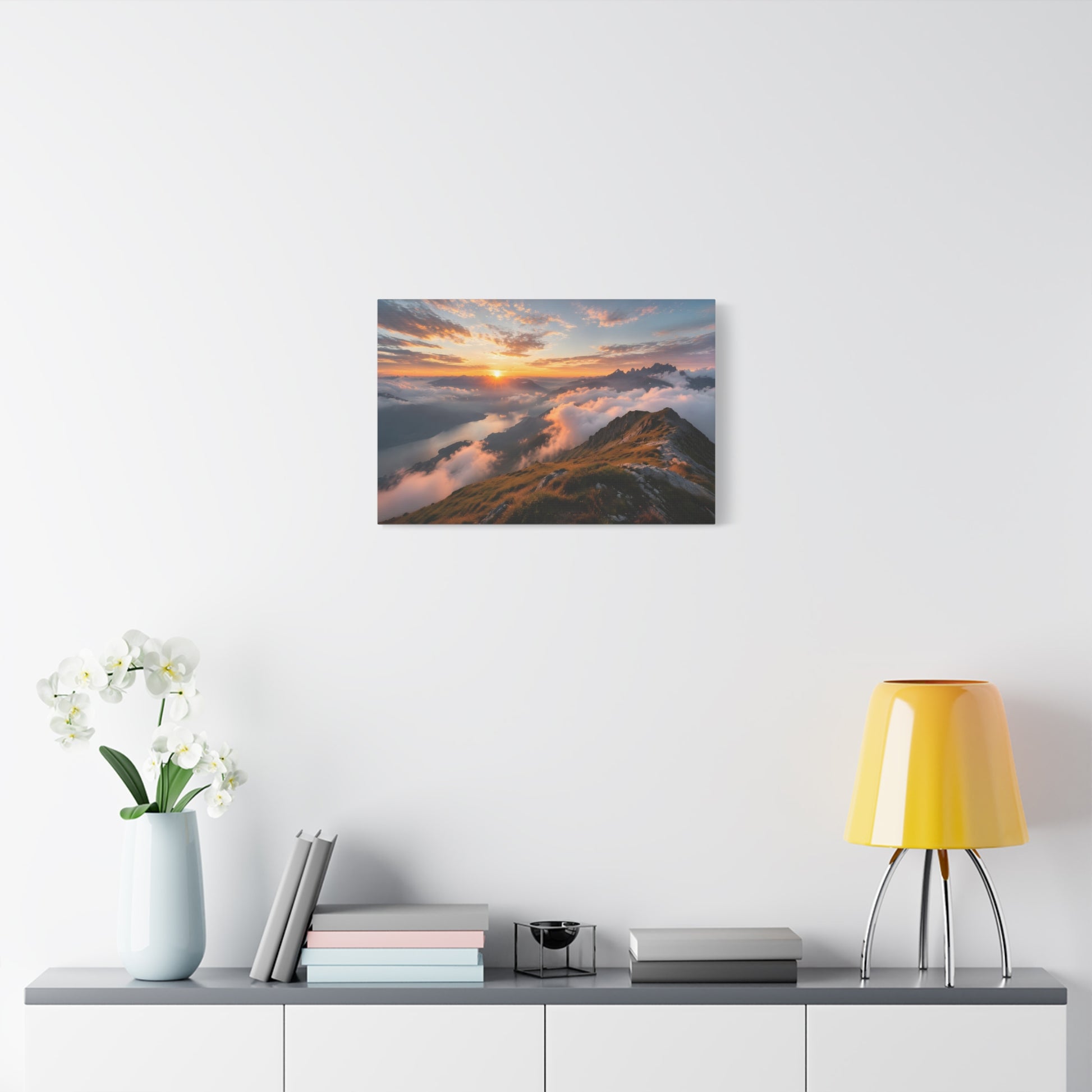 Golden Summit Above the Clouds Canvas Canvas image 43