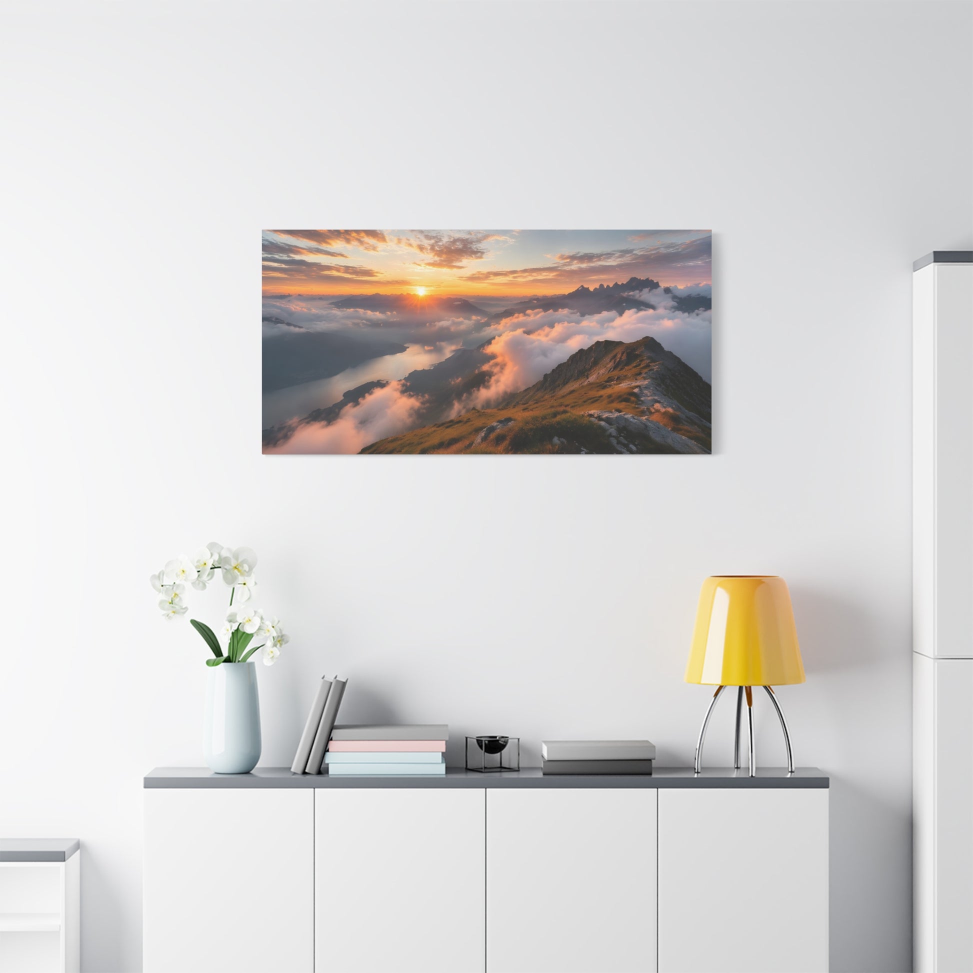 Golden Summit Above the Clouds Canvas Canvas image 70