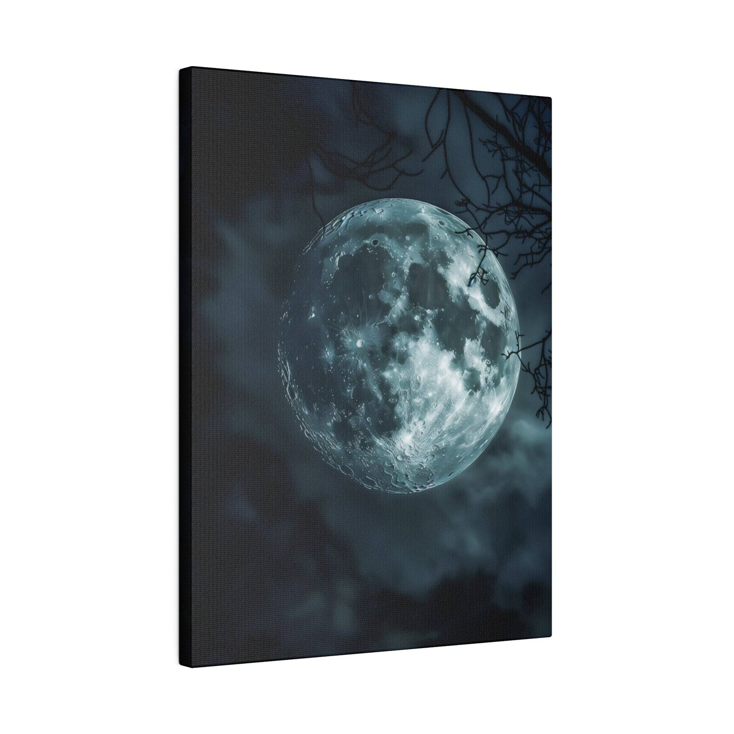 Lunar Whisper: Midnight Moon Canvas Art