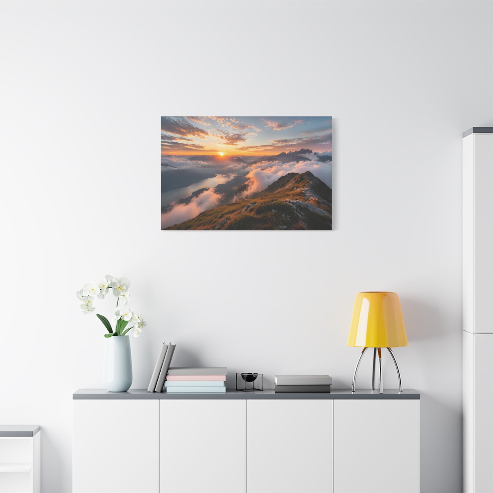 Golden Summit Above the Clouds Canvas Canvas image 64