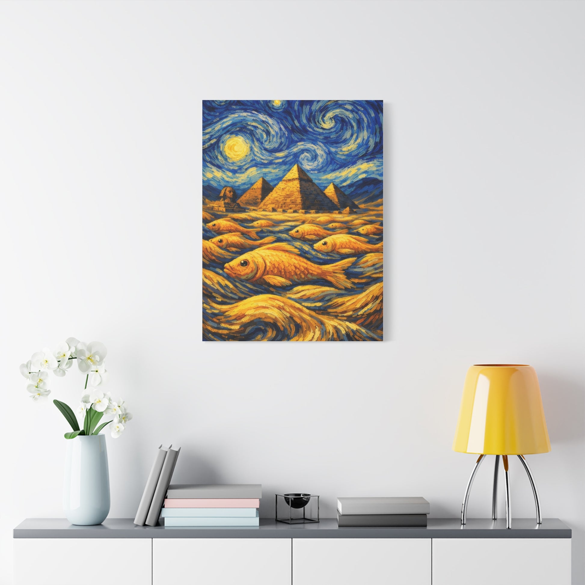 Golden Currents Over Giza – Van Gogh Inspired canvas wall art, product image 45 of 52