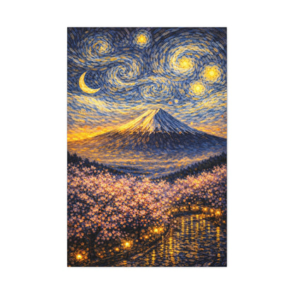 Mount Fuji Under a Starry Sky – Van Gogh Inspired canvas wall art, product image 15 of 64