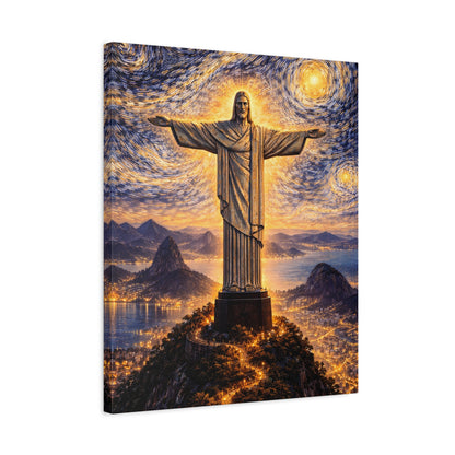 Christ the Redeemer Beneath a Starry Sky – Van Gogh Inspired canvas wall art, product image 41 of 64