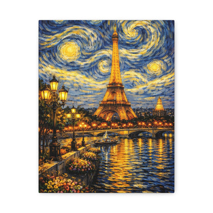 Paris in a Starry Dream – Eiffel Tower Van Gogh Inspired Canvas Print in Van Gogh style canvas art, product image 3 of 64