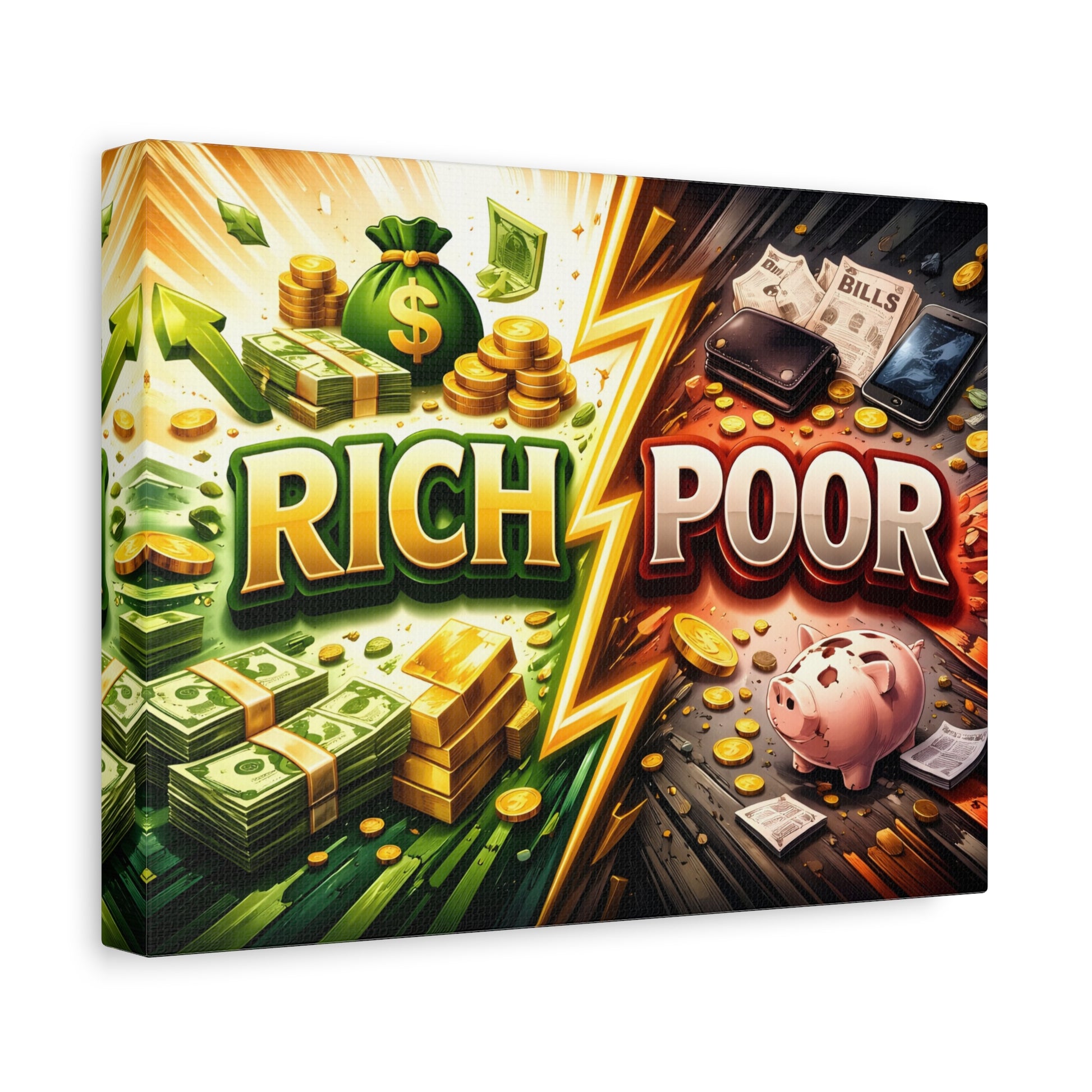 Rich vs Poor Abstract Money Mindset Canvas Canvas image 22