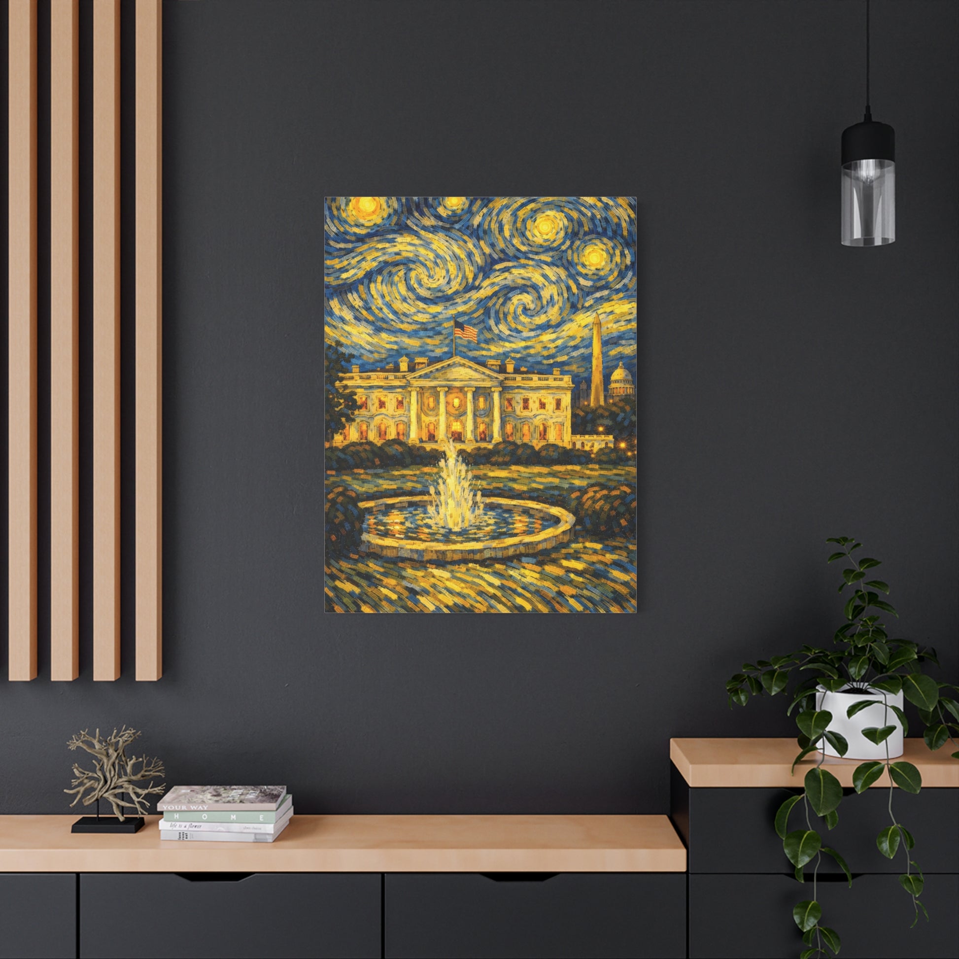 The White House Beneath a Starry Sky – Van Gogh Inspired Canvas Print in Van Gogh style canvas art, product image 62 of 68