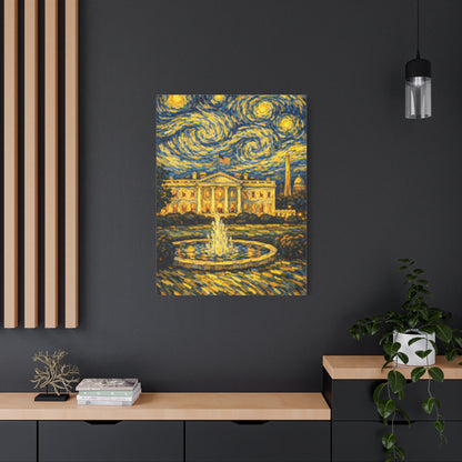 The White House Beneath a Starry Sky – Van Gogh Inspired Canvas Print in Van Gogh style canvas art, product image 62 of 68