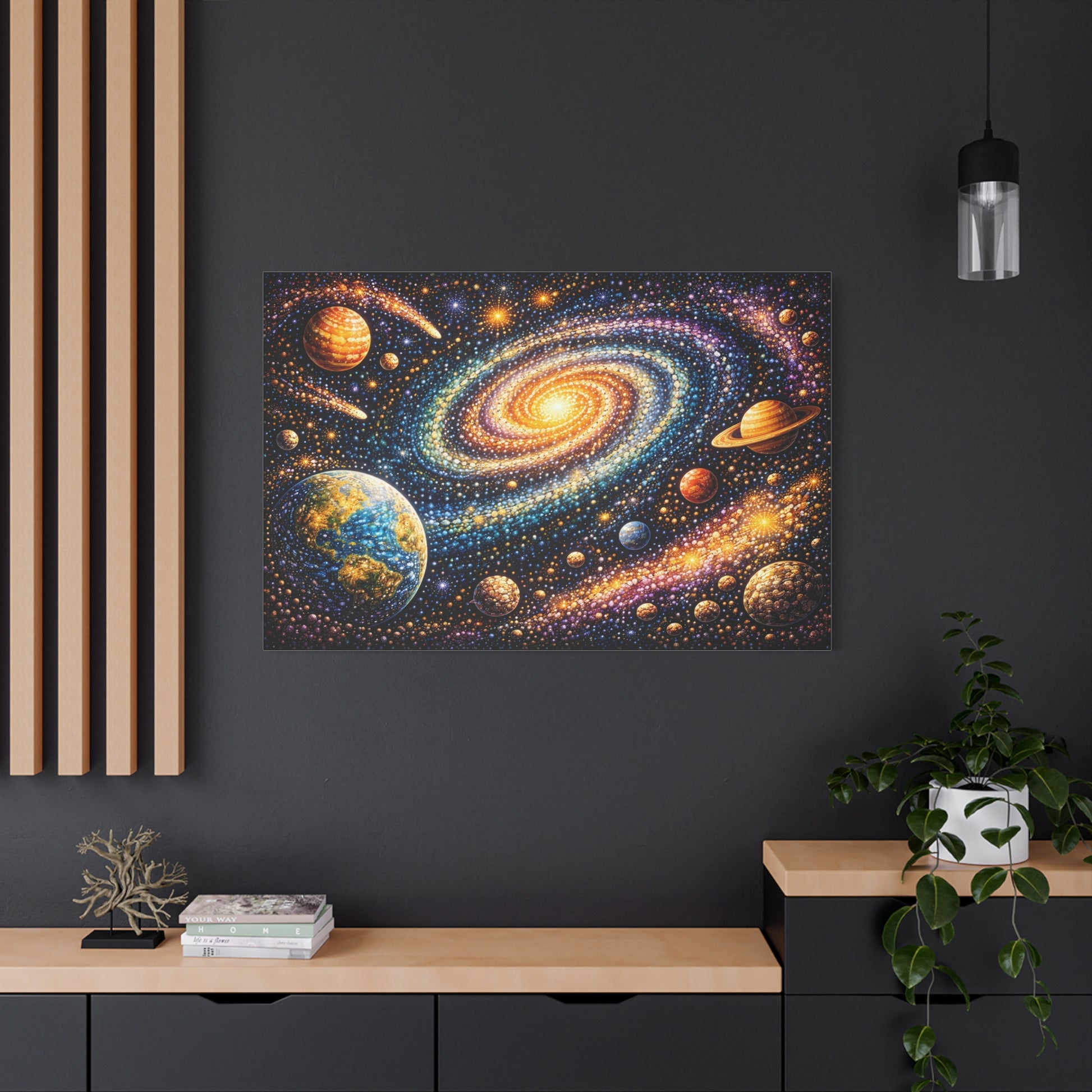 Galaxy Spiral Matte Canvas Wall Art — Colorful Space Planets Decor Canvas image 66