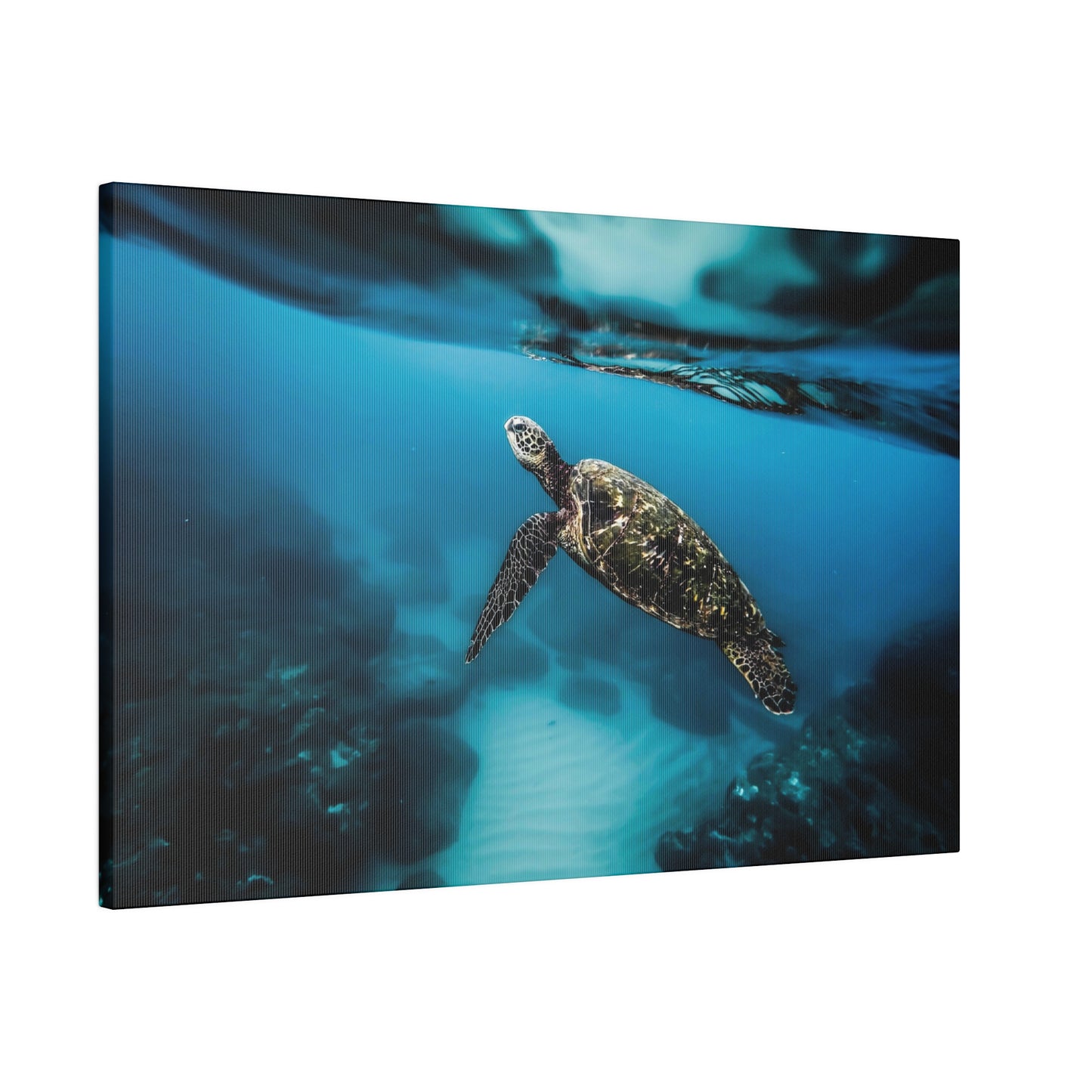 Ocean Grace: Sea Turtle Journey Canvas Art