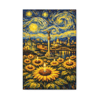 Kyiv Under a Starry Sky – Van Gogh Inspired Canvas Print in Van Gogh style canvas art, product image 5 of 48