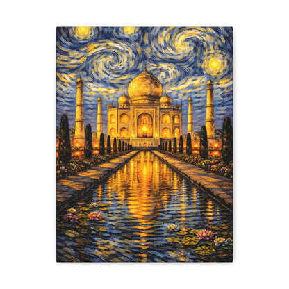The Taj Mahal in a Starry Dream – Van Gogh Inspired Canvas Print in Van Gogh style canvas art, product image 4 of 60