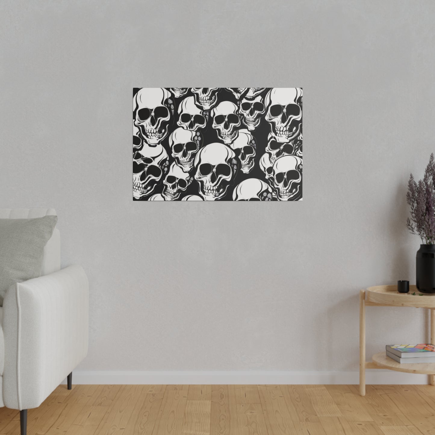 Bold Skull Pattern Canvas Wall Art