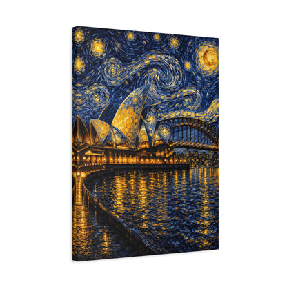 Sydney Opera House in a Starry Dream – Van Gogh Inspired Canvas Print in Van Gogh style canvas art, product image 37 of 60