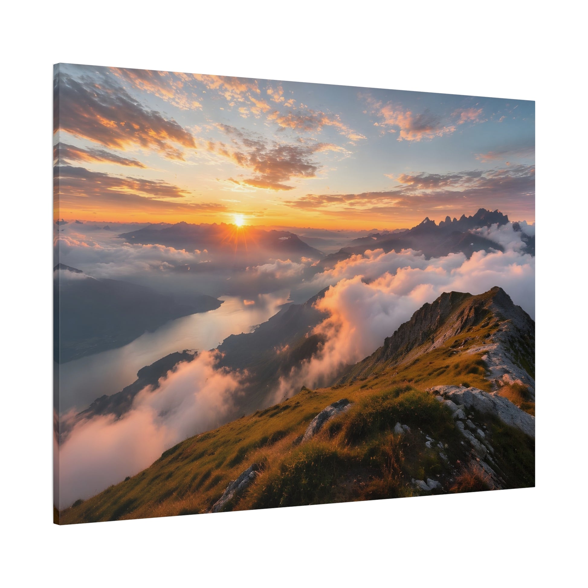 Golden Summit Above the Clouds Canvas Canvas image 75