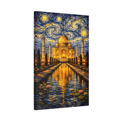 The Taj Mahal in a Starry Dream – Van Gogh Inspired Canvas Print in Van Gogh style canvas art, product image 43 of 60