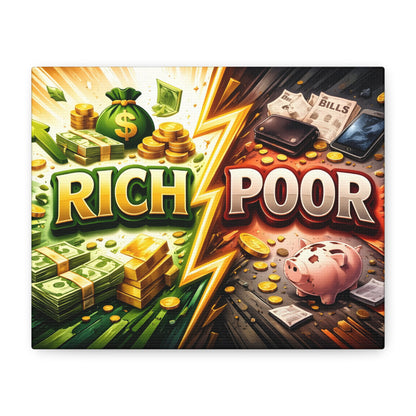 Rich vs Poor Abstract Money Mindset Canvas Canvas image 1
