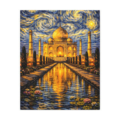 The Taj Mahal in a Starry Dream – Van Gogh Inspired Canvas Print in Van Gogh style canvas art, product image 11 of 60