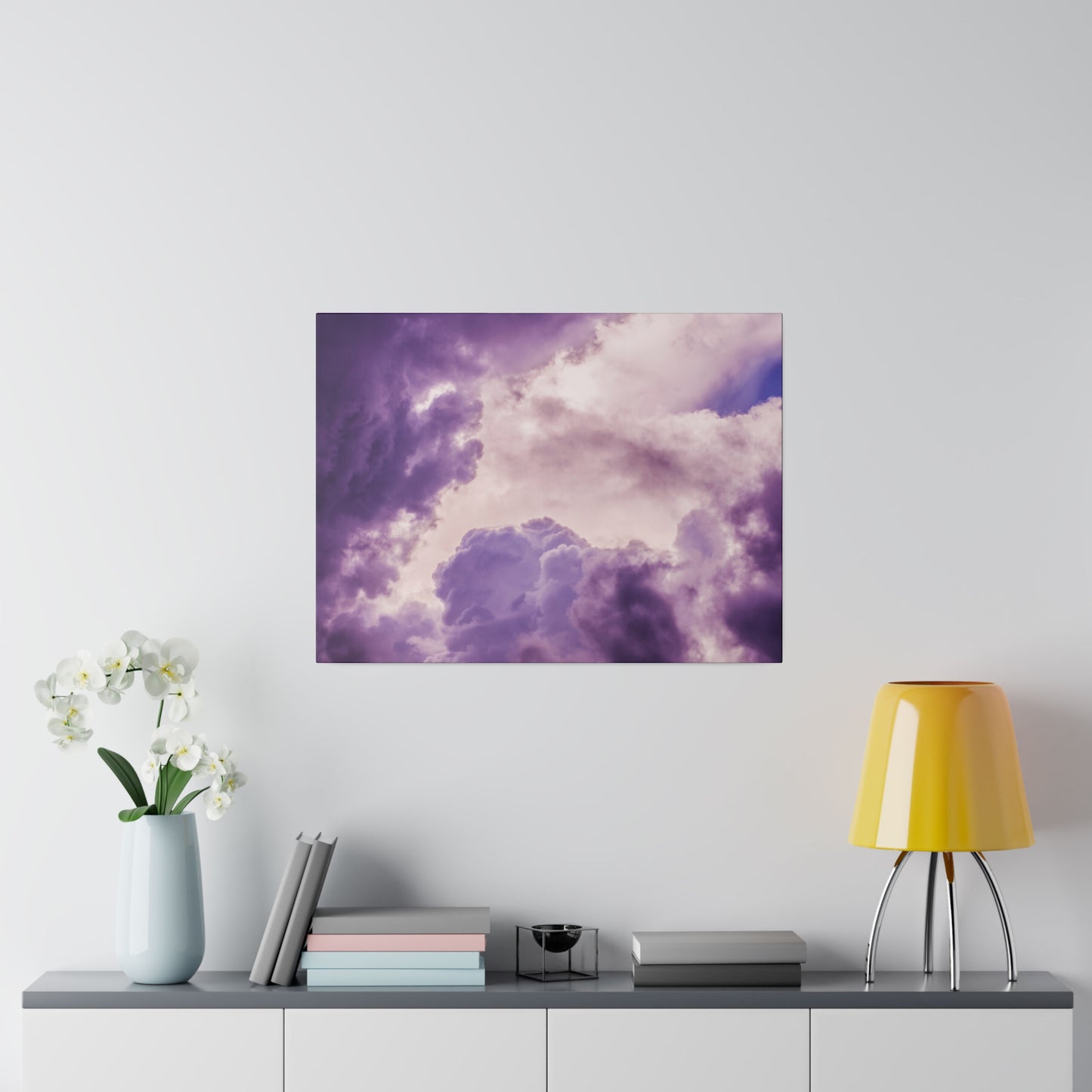 Mystic Purple Cloudscape: Ethereal Sky Canvas Print