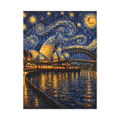 Sydney Opera House in a Starry Dream – Van Gogh Inspired Canvas Print in Van Gogh style canvas art, product image 11 of 60