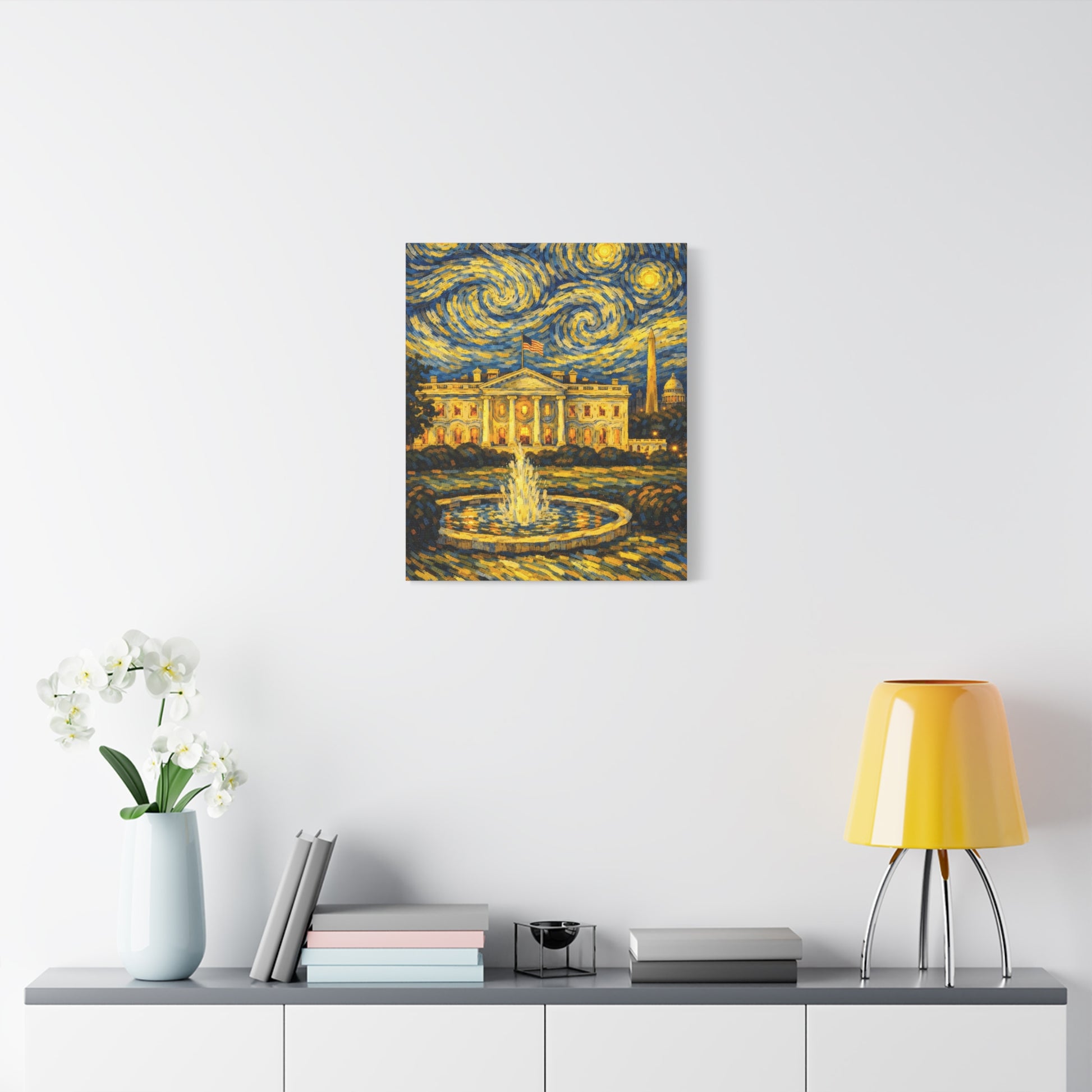 The White House Beneath a Starry Sky – Van Gogh Inspired Canvas Print in Van Gogh style canvas art, product image 46 of 68