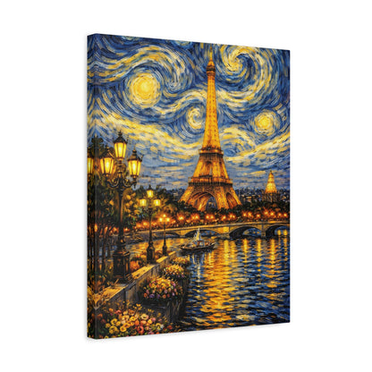 Paris in a Starry Dream – Eiffel Tower Van Gogh Inspired Canvas Print in Van Gogh style canvas art, product image 32 of 64