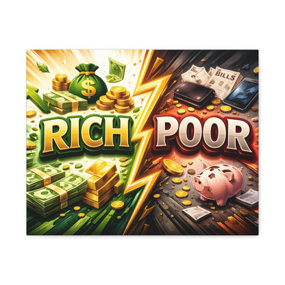 Rich vs Poor Abstract Money Mindset Canvas Canvas image 7