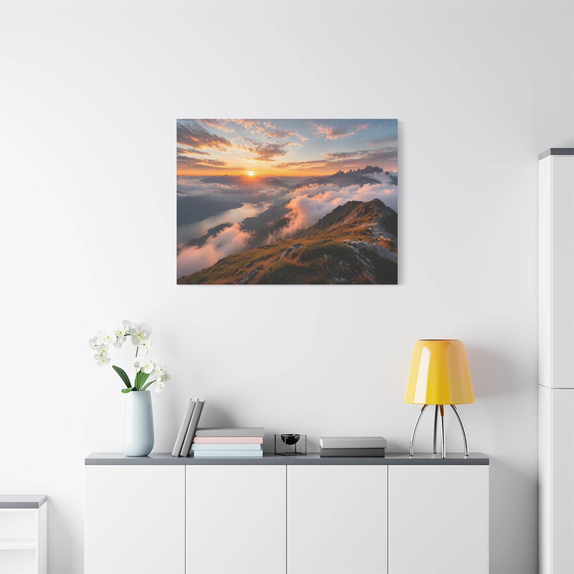 Golden Summit Above the Clouds Canvas Canvas image 67