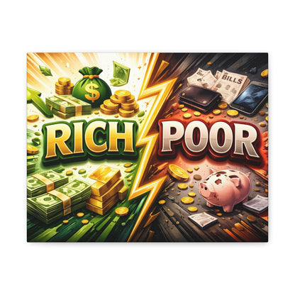 Rich vs Poor Abstract Money Mindset Canvas Canvas image 3