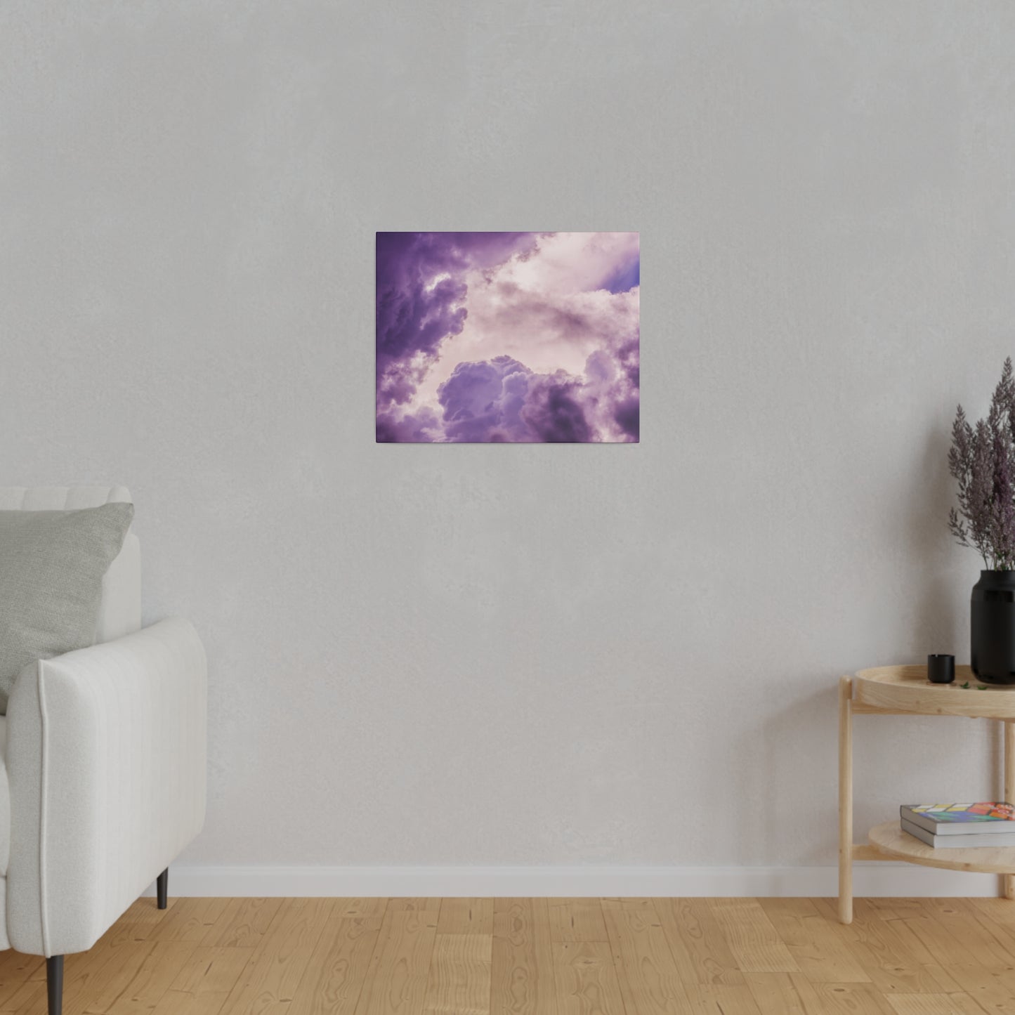 Mystic Purple Cloudscape: Ethereal Sky Canvas Print