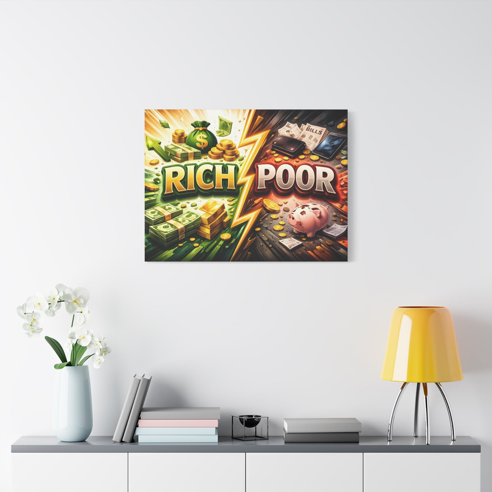 Rich vs Poor Abstract Money Mindset Canvas Canvas image 56
