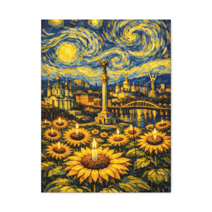 Kyiv Under a Starry Sky – Van Gogh Inspired Canvas Print in Van Gogh style canvas art, product image 8 of 48