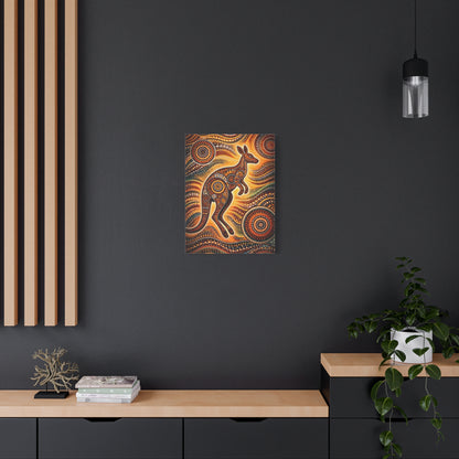 Kangaroo Aboriginal Dot Art Canvas Print – Warm Boho Wall Decor Canvas image 43
