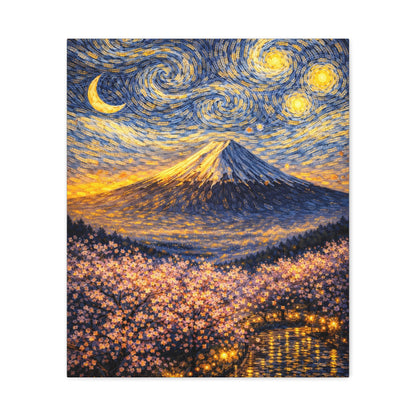 Mount Fuji Under a Starry Sky – Van Gogh Inspired canvas wall art, product image 9 of 64