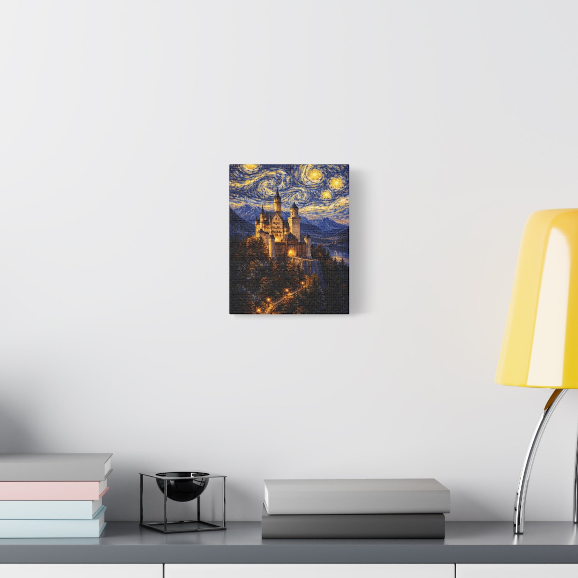 Neuschwanstein Castle Under a Starry Sky – Van Gogh Inspired canvas wall art, product image 16 of 56