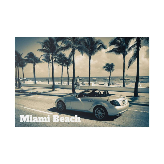 Miami Drive: Mercedes-Benz at Miami Beach Canvas Art