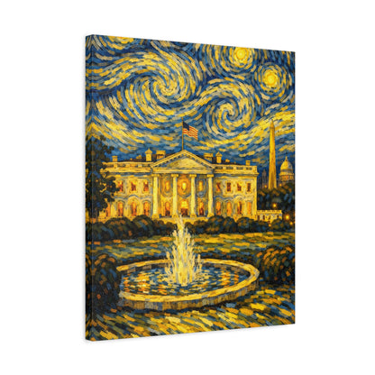 The White House Beneath a Starry Sky – Van Gogh Inspired Canvas Print in Van Gogh style canvas art, product image 45 of 68