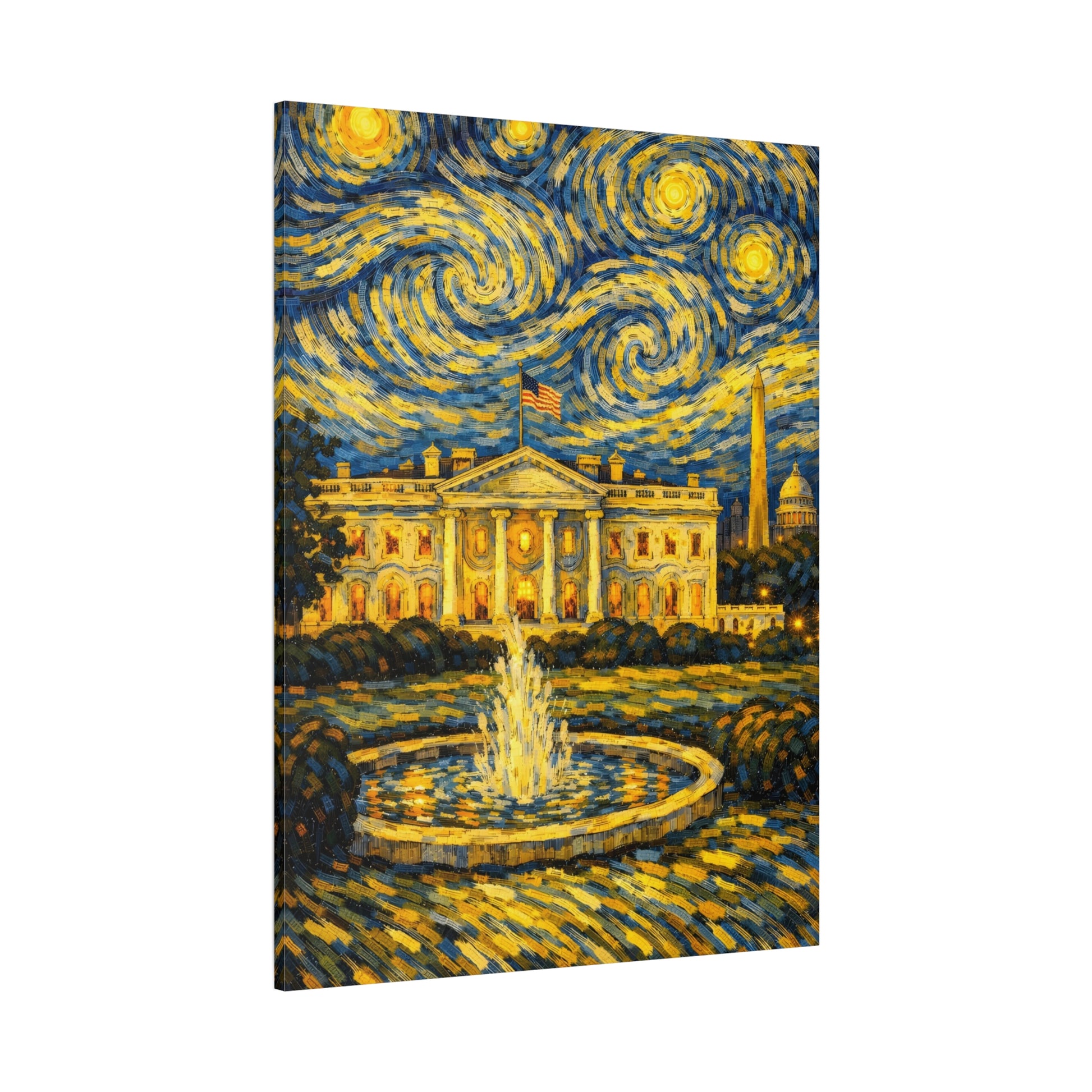 The White House Beneath a Starry Sky – Van Gogh Inspired Canvas Print in Van Gogh style canvas art, product image 66 of 68